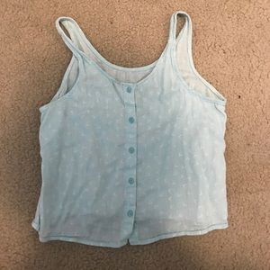 Light blue cropped tank top